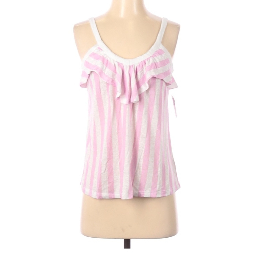 Old Navy Pink and White Striped Tank Top